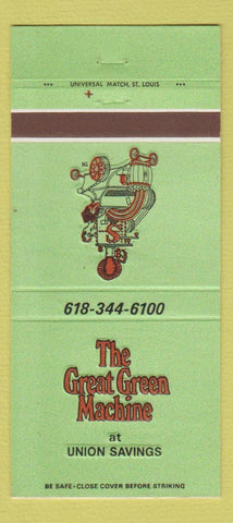 Matchbook Cover - Great Green Machine Union Savings 30 Strike