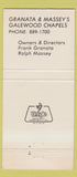 Matchbook Cover - Granata & Massey's Galewood Chapels Chicago IL 30 Strike