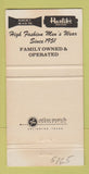 Matchbook Cover - Harlik's Man's Shop Waco TX 30 Strike