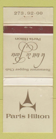 Matchbook Cover - Paris Hilton Hotel France WEAR 30 Strike