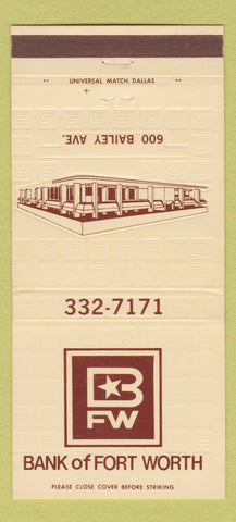 Matchbook Cover - Bank of Fort Worth TX 30 Strike