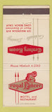 Matchbook Cover - Royal Lancer Motel Restaurant Long Beach CA 30 Strike