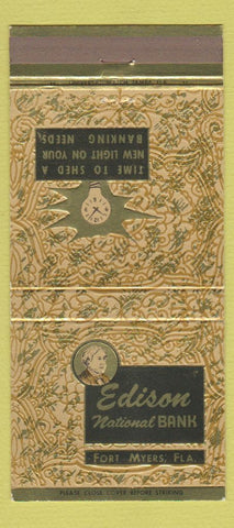 Matchbook Cover - Edison National Bank Fort Myers FL Thomas 30 Strike