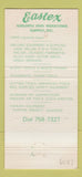 Matchbook Cover - Eastex Welding Industrial Supply Longview TX 30 Strike