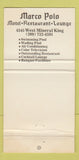Matchbook Cover - Marco Polo Restaurant Lounge San Joauin CA 30 Strike