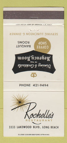 Matchbook Cover - Rochelle's Restaurant Long Beach CA 30 Strike
