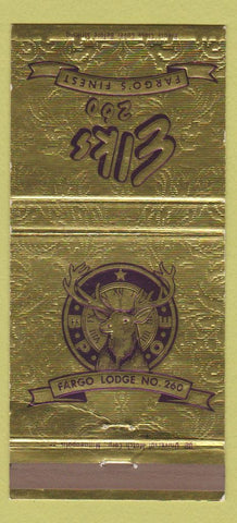 Matchbook Cover - Elks Lodge Fargo ND 30 Strike