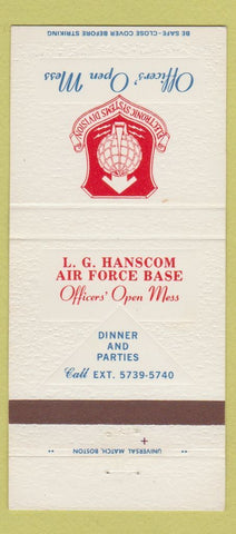 Matchbook Cover - Officers' Open Mess LG Hanscom Air Force Base 30 Strike