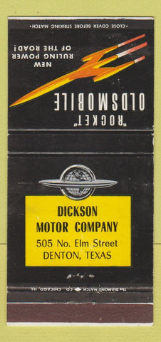 Matchbook Cover - Dickson Oldsmobile Denton TX 30 Strike