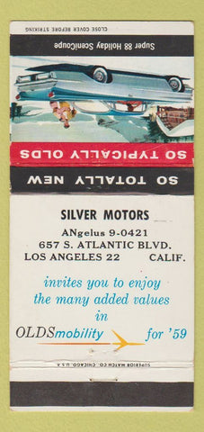 Matchbook Cover - 1959 Oldsmobile Silver Motors Los Angeles CA 30 Strike