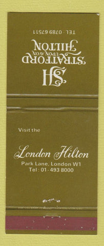 Matchbook Cover - Stratford Upon Avon Hilton London UK England 30 Strike