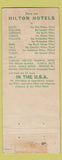 Matchbook Cover - Hilton Hotels Rotterdam WEAR 30 Strike