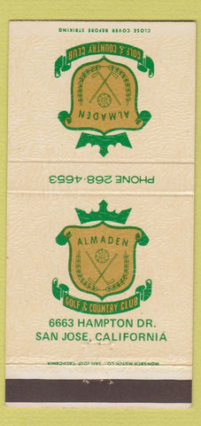 Matchbook Cover - Almaden Golf Country Club San Jose CA 30 Strike