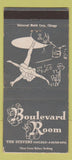 Matchbook Cover - Stevens Hotel Chicago IL Boulevard Room girlie 30 Strike
