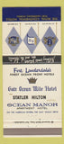 Matchbook Cover - Ocean Manor Apartment Hotel Fort Lauderdale FL 30 Strike