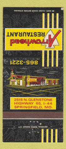 Matchbook Cover - Arrowhead Restaurant Springfield MO WEAR 30 Strike