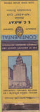 Matchbook Cover - Continental Insurance EC McKay WORN