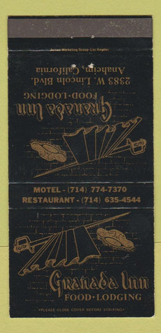Matchbook Cover - Granada Inn Anaheim CA 30 Strike
