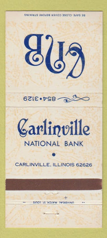 Matchbook Cover - Carlinville National Bank IL 30 Strike
