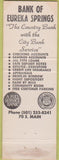 Matchbook Cover - Bank of Eureka Springs AR