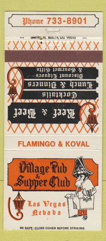 Matchbook Cover - Village Pub Supper Club Las Vegas NV 30 Strike
