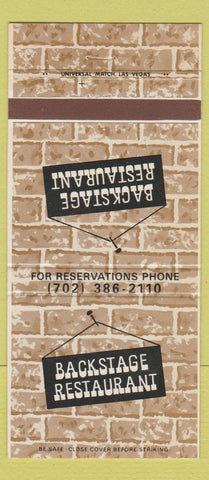 Matchbook Cover - Backstage Union Plaza Hotel San Francisco CA 30 Strike