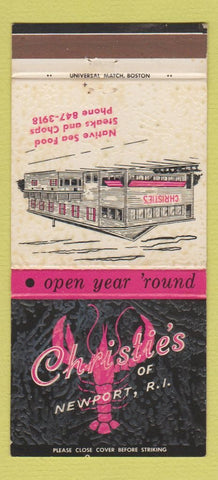 Matchbook Cover - Christie's Restaurant Newport RI lobster 30 Strike