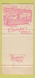 Matchbook Cover - Christie's Restaurant Newport RI lobster 30 Strike