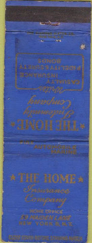 Matchbook Cover - Home Insurance Co New York NY WORN