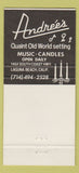 Matchbook Cover - Andree's Restaurant Laguna Beach CA 30 Strike