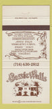 Matchbook Cover - Bessie Walls Restaurant Anaheim CA 30 Strike