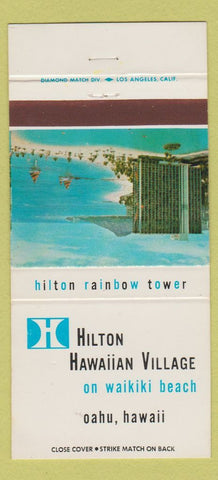 Matchbook Cover - Hilton Hawaiian Village Oahu Hawaii #1 30 Strike