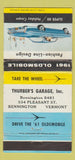 Matchbook Cover - 1961 Oldsmobile Thurber's Bennington VT WEAR 30 Strike