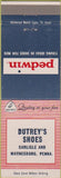 Matchbook Cover - Pedwin Shoes Dutrey's Shoes Carlisle Waynesboro PA