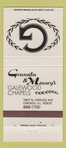 Matchbook Cover - Granata & Massey's Funeral Home Chicago IL 30 Strike