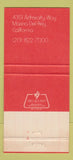 Matchbook Cover - Sur La Mer Cuisine Cabaret Marina Del Rey CA 30 Strike