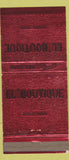 Matchbook Cover - El Boutique Alcoa TN WEAR 30 Strike