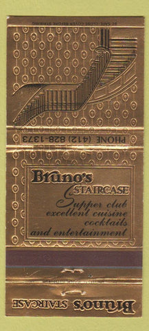 Matchbook Cover - Bruno's Staircase Verona PA 30 Strike