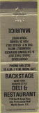 Matchbook Cover - Backstage Deli Myrtle Beach SC