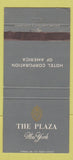 Matchbook Cover - Plaza Hotel New York City WEAR 30 Strike