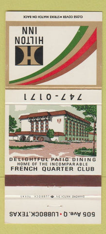 Matchbook Cover - Hilton Inn Lubbock TX 30 Strike