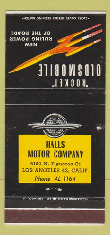 Matchbook Cover - Oldsmobile Rocket Halls Los Angeles CA WEAR 30 Strike