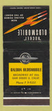 Matchbook Cover - Oldsmobile Rocket Balboa San Diego CA WEAR 30 Strike