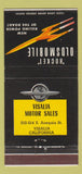 Matchbook Cover - Oldsmobile Rocket Visalia CA 30 Strike