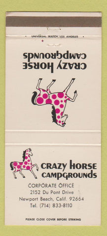 Matchbook Cover - Crazy Horse Campgrounds Newport Beach CA 30 Strike