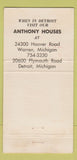 Matchbook Cover - Fran O'Brien's Anthony House Washington DC WEAR 30 Strike