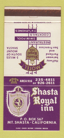 Matchbook Cover - Shasta Royal Inn Mount Shasta CA 30 Strike