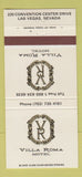 Matchbook Cover - Villa Roma Motel Las Vegas NV #1 30 Strike