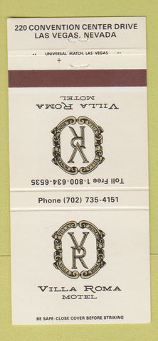 Matchbook Cover - Villa Roma Motel Las Vegas NV #1 30 Strike