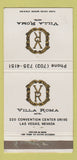 Matchbook Cover - Villa Roma Motel Las Vegas NV WEAR #2 30 Strike